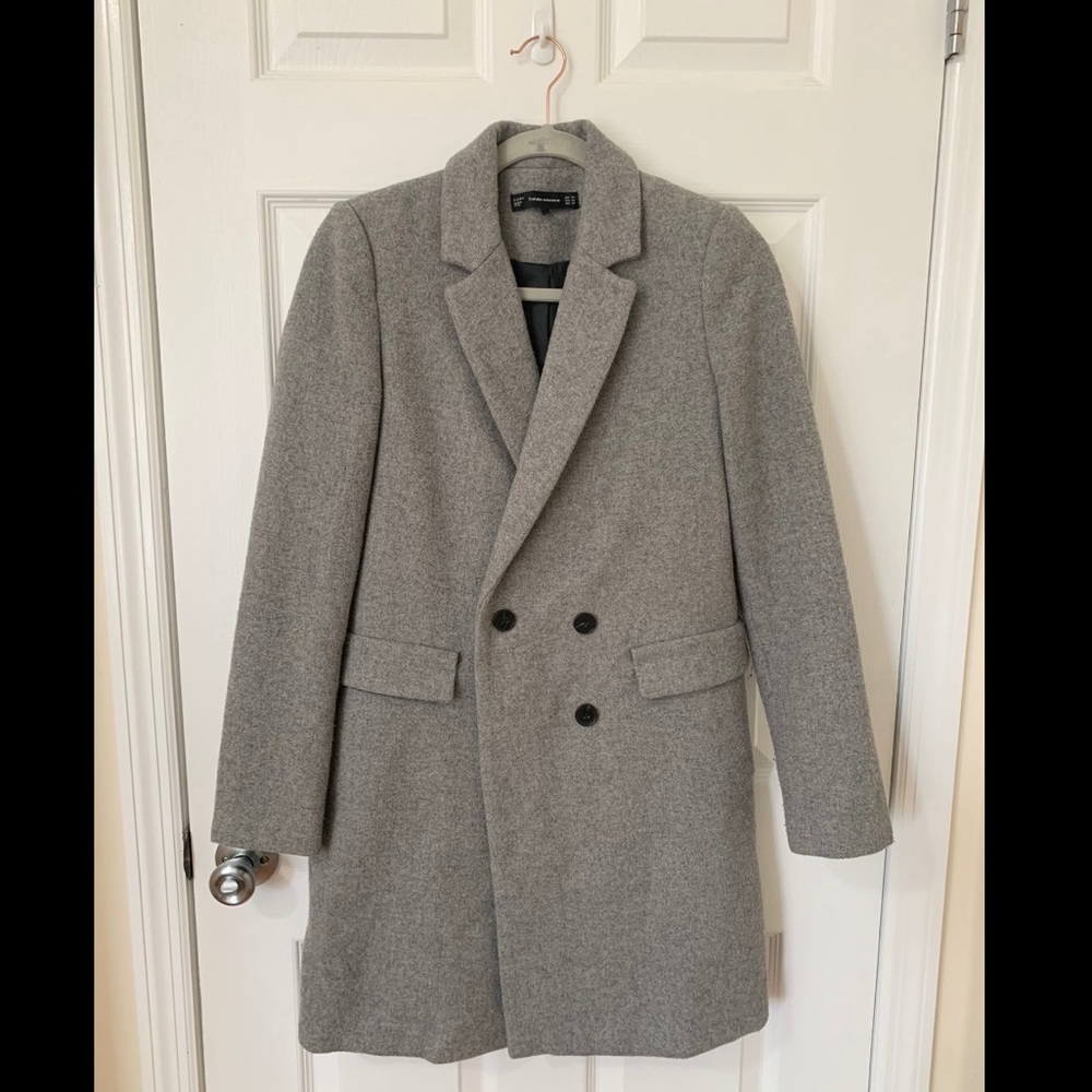 Zara Light Gray Wool Coat